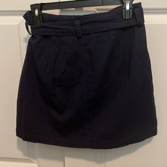Women’s navy blue denim style paper bag skirt size M - Picture 4 of 4